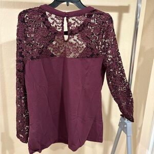 Torrid Burgundy Lace Blouse
